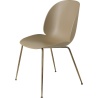 pebble brown shell - antique brass base - Beetle chair plastic - Gubi