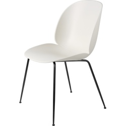 Alabaster white shell - matt black base - Beetle chair plastic - Gubi