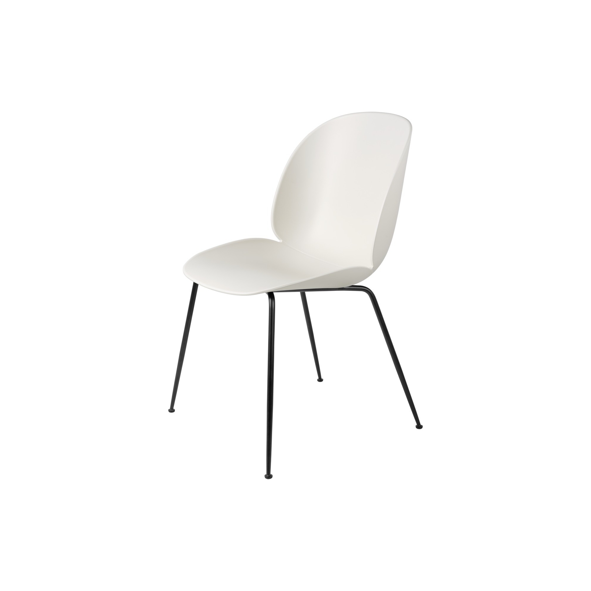 Alabaster white shell - matt black base - Beetle chair plastic - Gubi