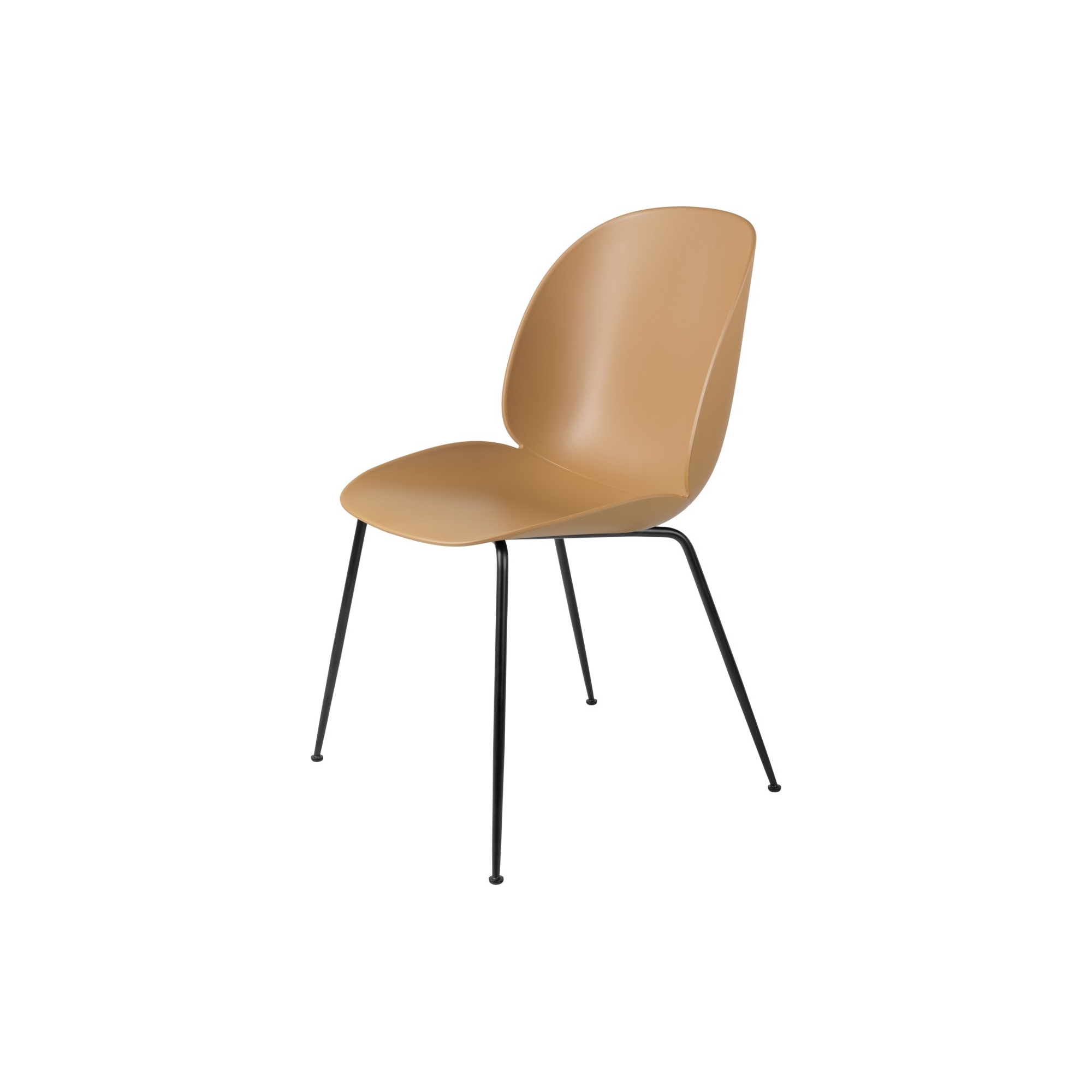 amber brown shell - black base - Beetle chair plastic - Gubi