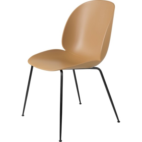 amber brown shell - black base - Beetle chair plastic - Gubi