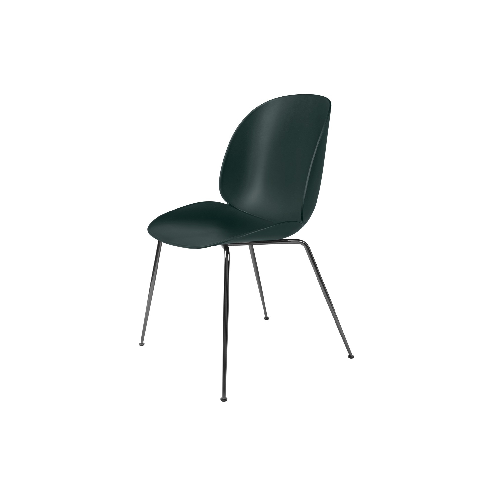 dark green shell - black chrome base - Beetle chair plastic - Gubi