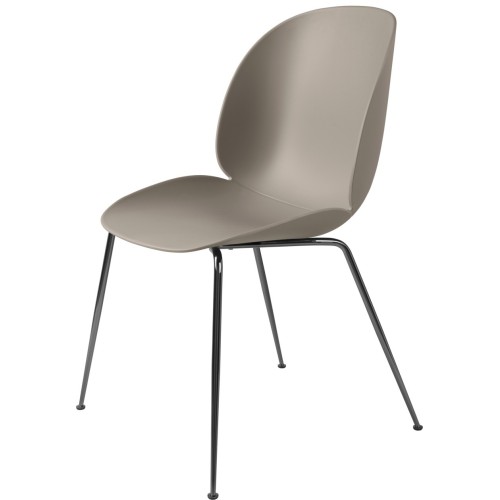 new beige shell - black chrome base - Beetle chair plastic - Gubi