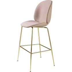 Front Steelcut 605 + sweet pink shell + brass semi matt base - Beetle Stool H65cm - Gubi