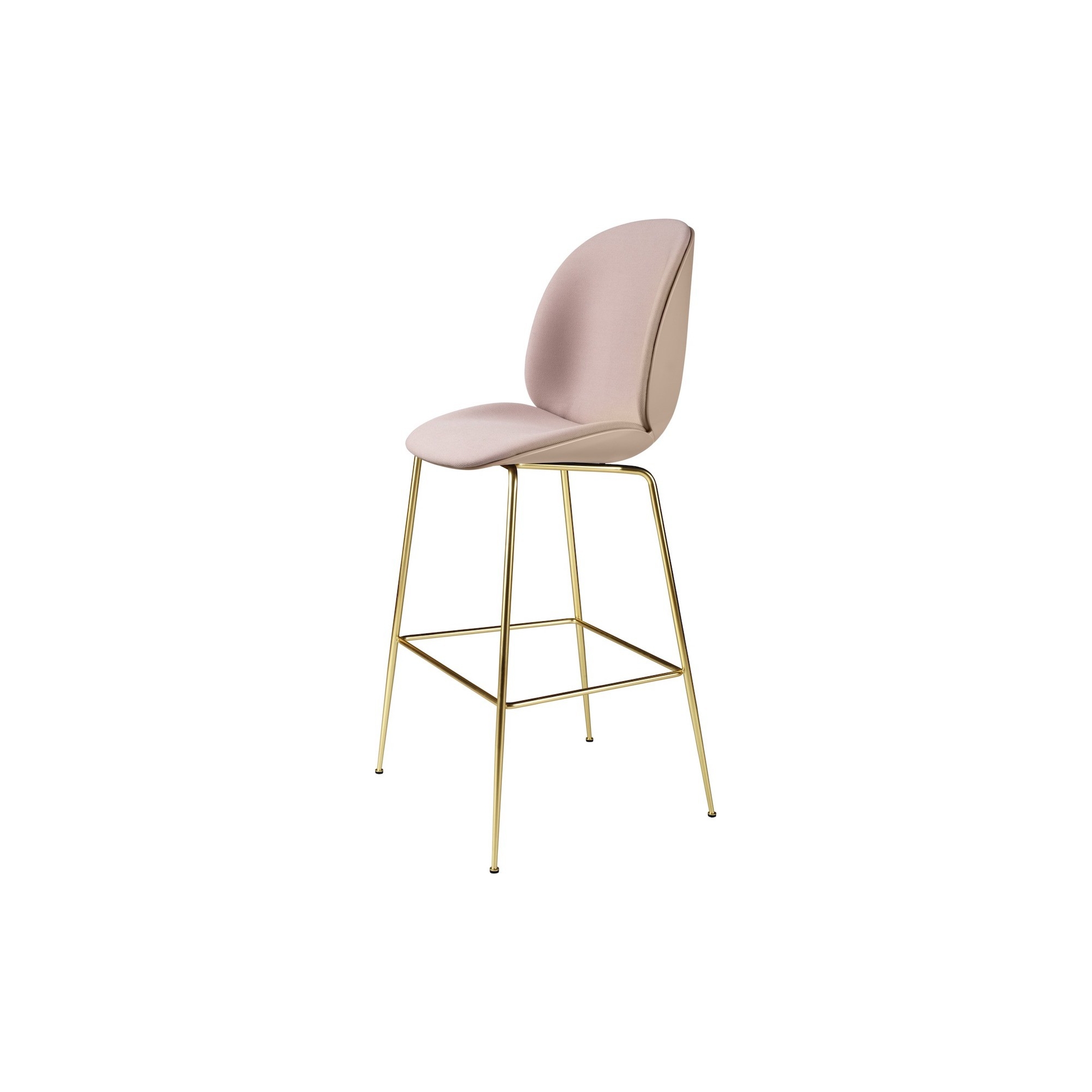 Front Steelcut 605 + sweet pink shell + brass semi matt base - Beetle Stool H65cm - Gubi