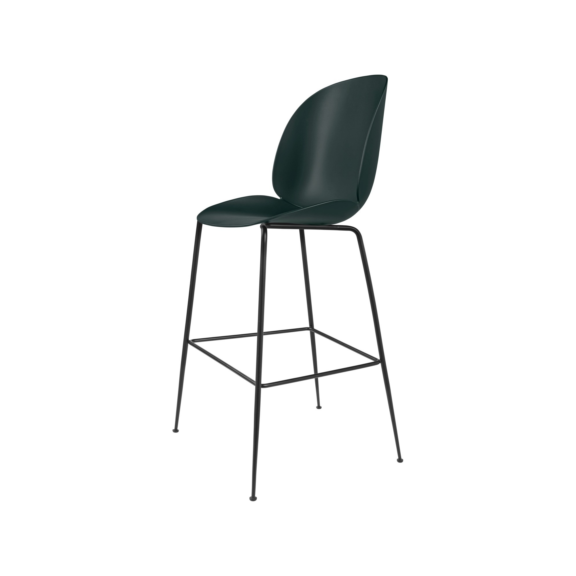 dark green shell + black base - Beetle Stool H75cm - Gubi