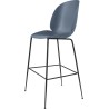 smoke blue shell + black base - Beetle Stool H65cm - Gubi