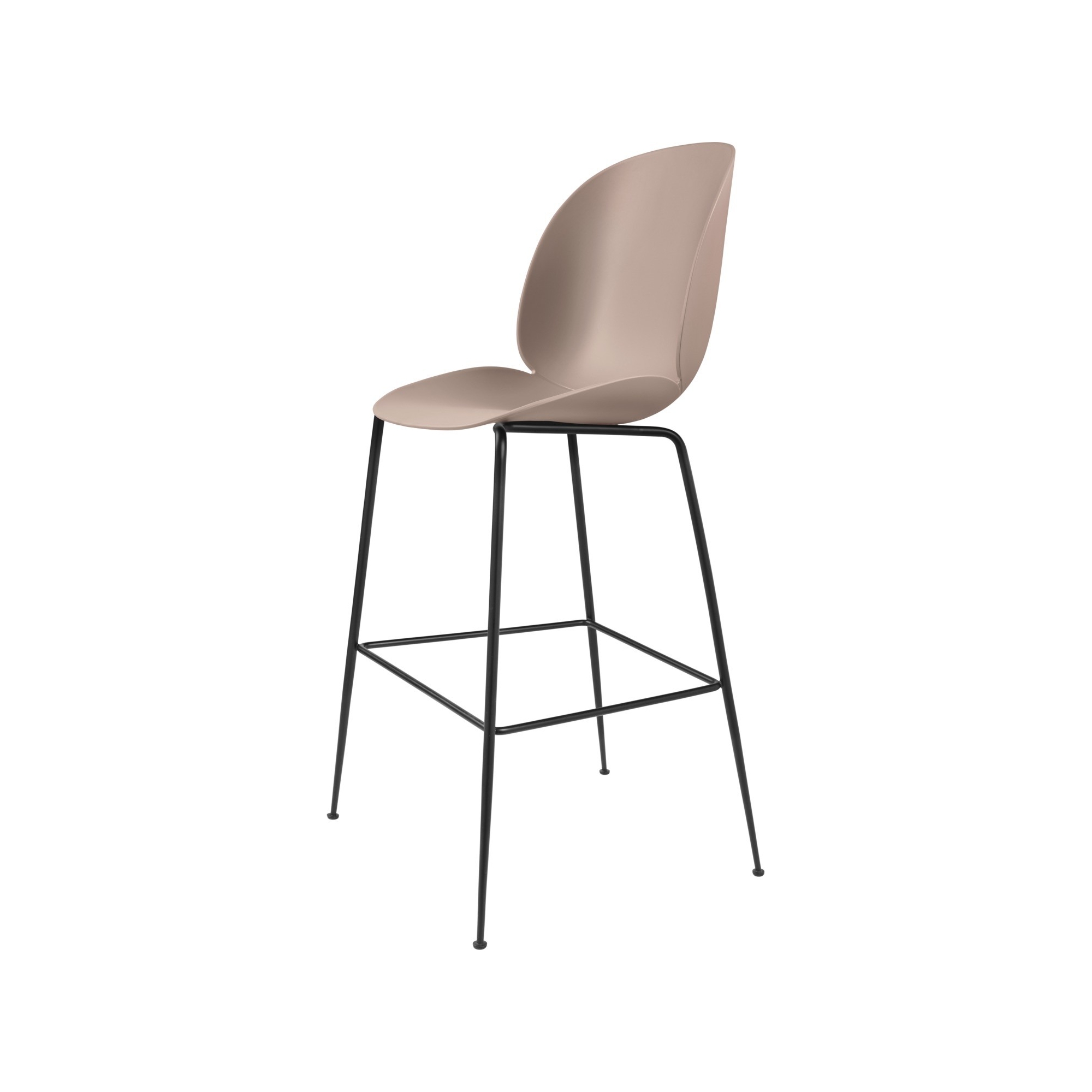 soft pink shell + black base - Beetle Stool H75cm - Gubi