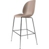 soft pink shell + chrome black base - Beetle Stool H65cm - Gubi