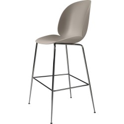 new beige shell + chrome black base - Beetle Stool H75cm - Gubi