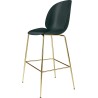 dark green shell + semi matt brass base - Beetle Stool H75cm - Gubi