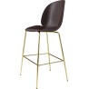 dark pink shell + semi matt brass base - Beetle Stool H65cm - Gubi