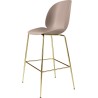 soft pink shell + semi matt brass base - Beetle Stool H65cm - Gubi