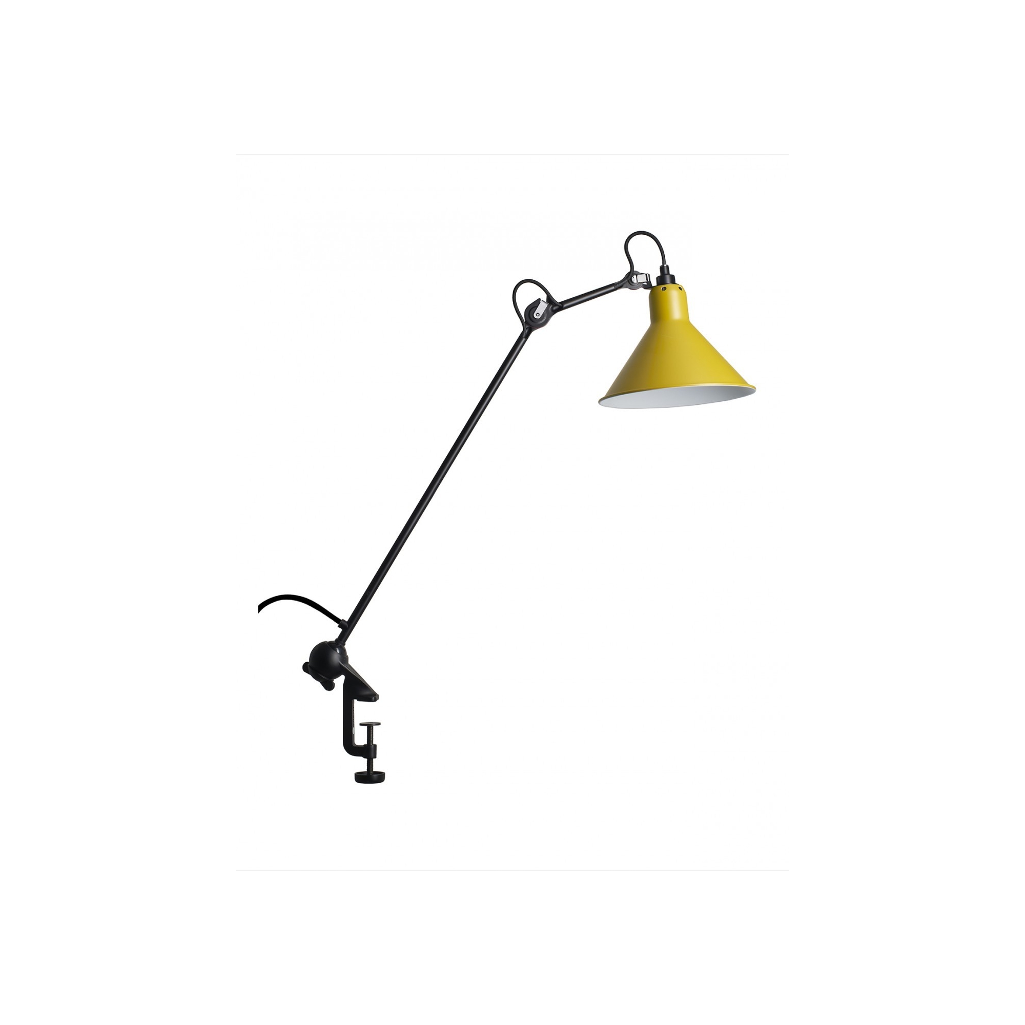 black, yellow cone - Gras 201 - architect lamp - DCW éditions