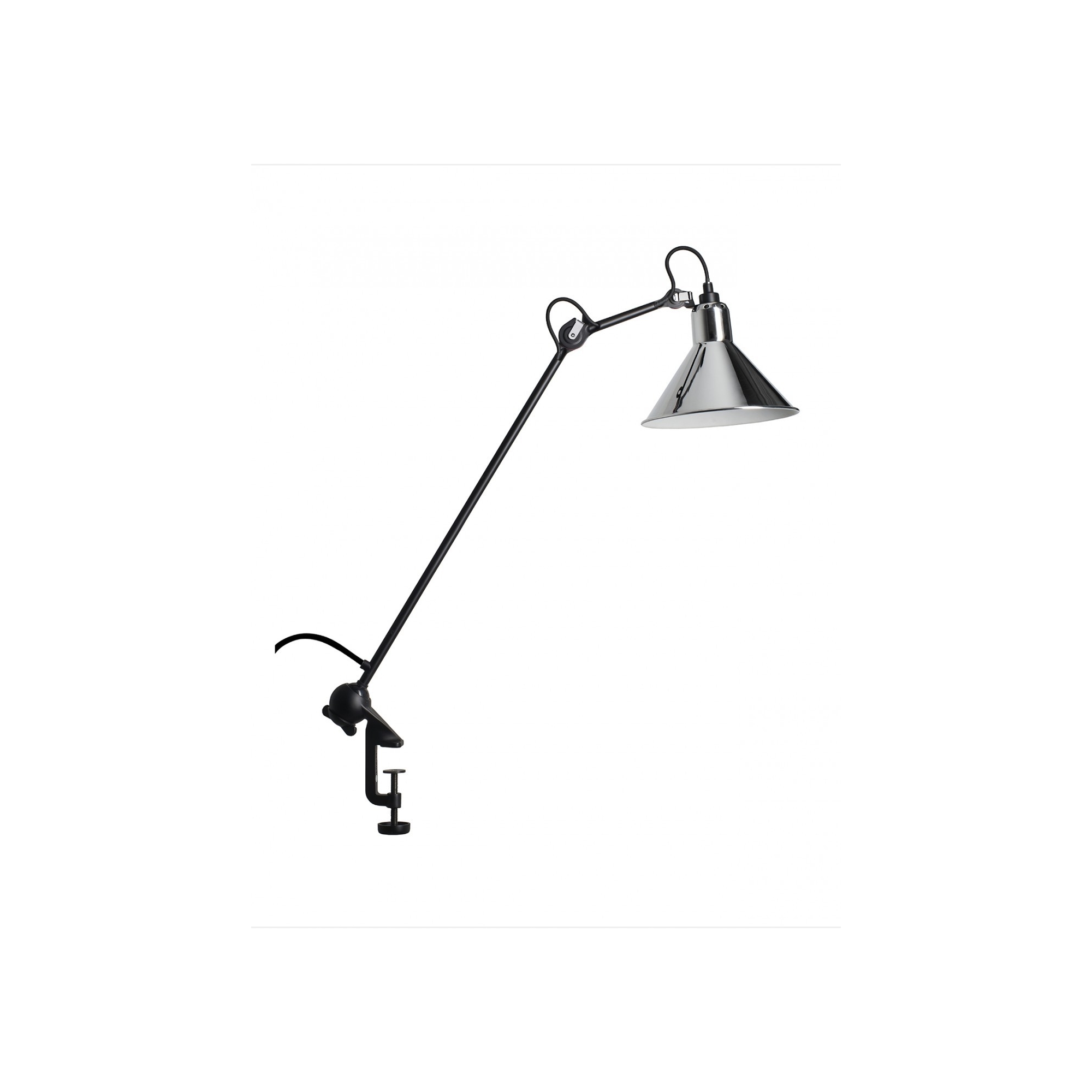 noir, cône chrome - Gras 201 - lampe d'architecte - DCW éditions