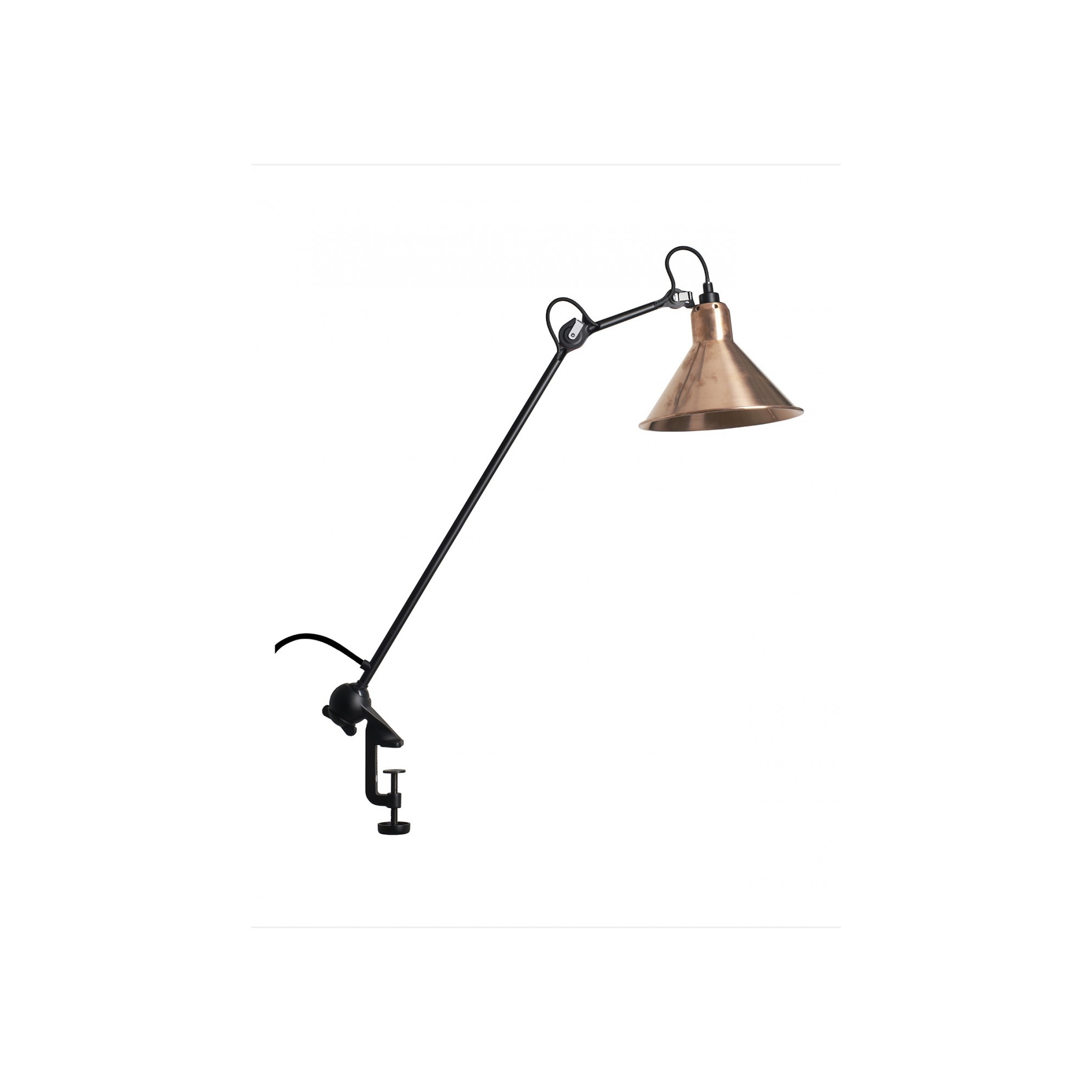 black, raw copper cone - Gras 201 - architect lamp - DCW éditions