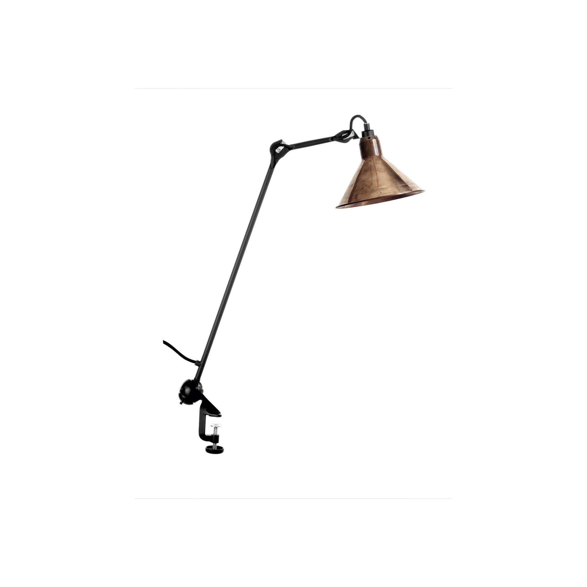 black, raw copper-white cone - Gras 201 - architect lamp - DCW éditions