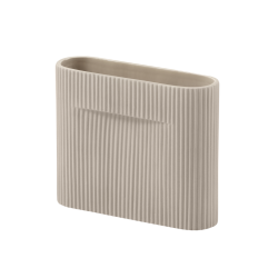 Vase Ridge – H16,5cm – Beige