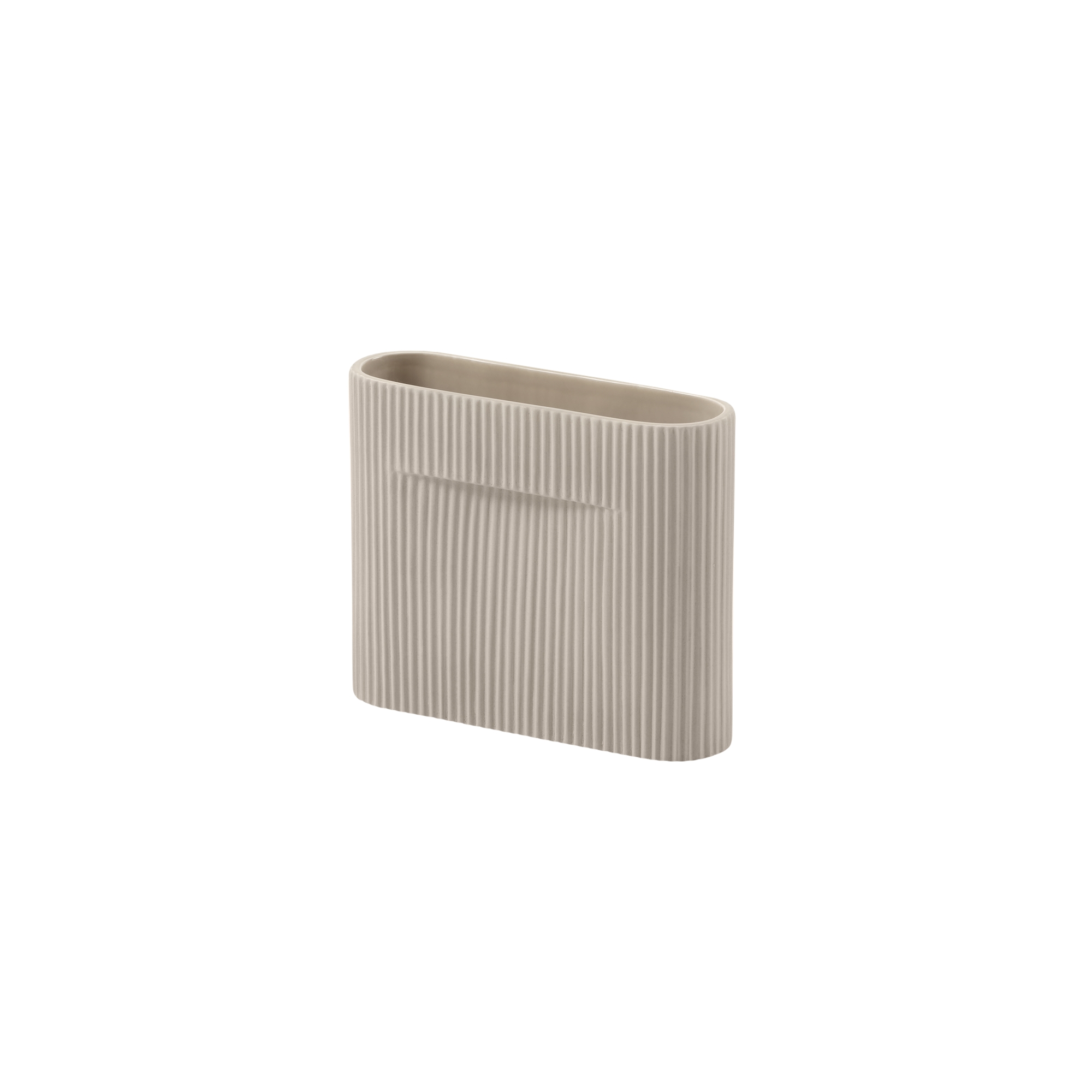 Ridge vase – H16,5cm – Beige