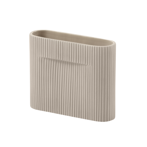 Vase Ridge – H16,5cm – Beige