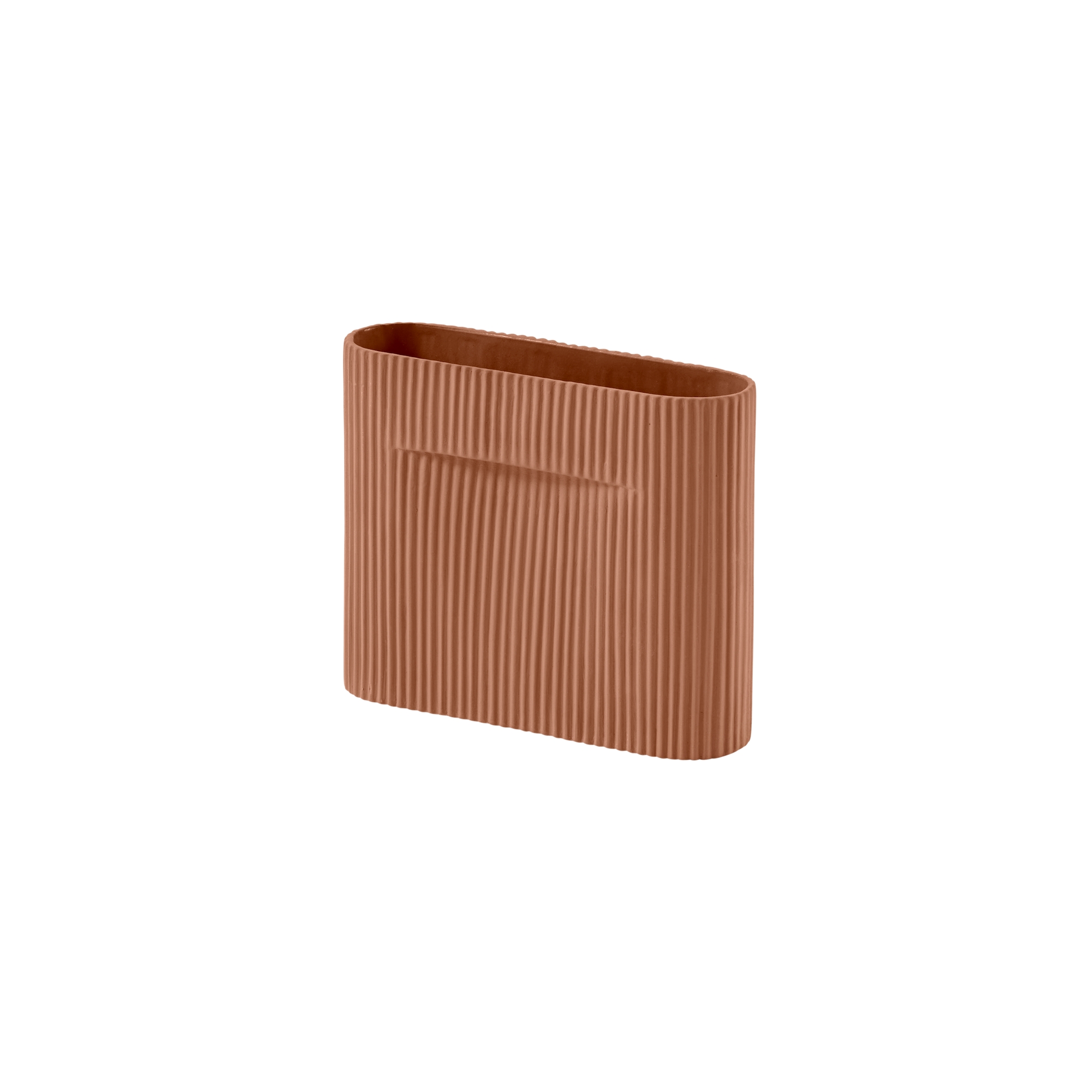 Vase Ridge – H16,5cm – Terracotta