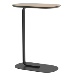 H73,5cm - oak veneer/black - Relate side table - Muuto