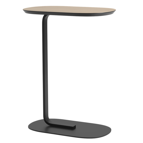 H73,5cm - oak veneer/black - Relate side table - Muuto