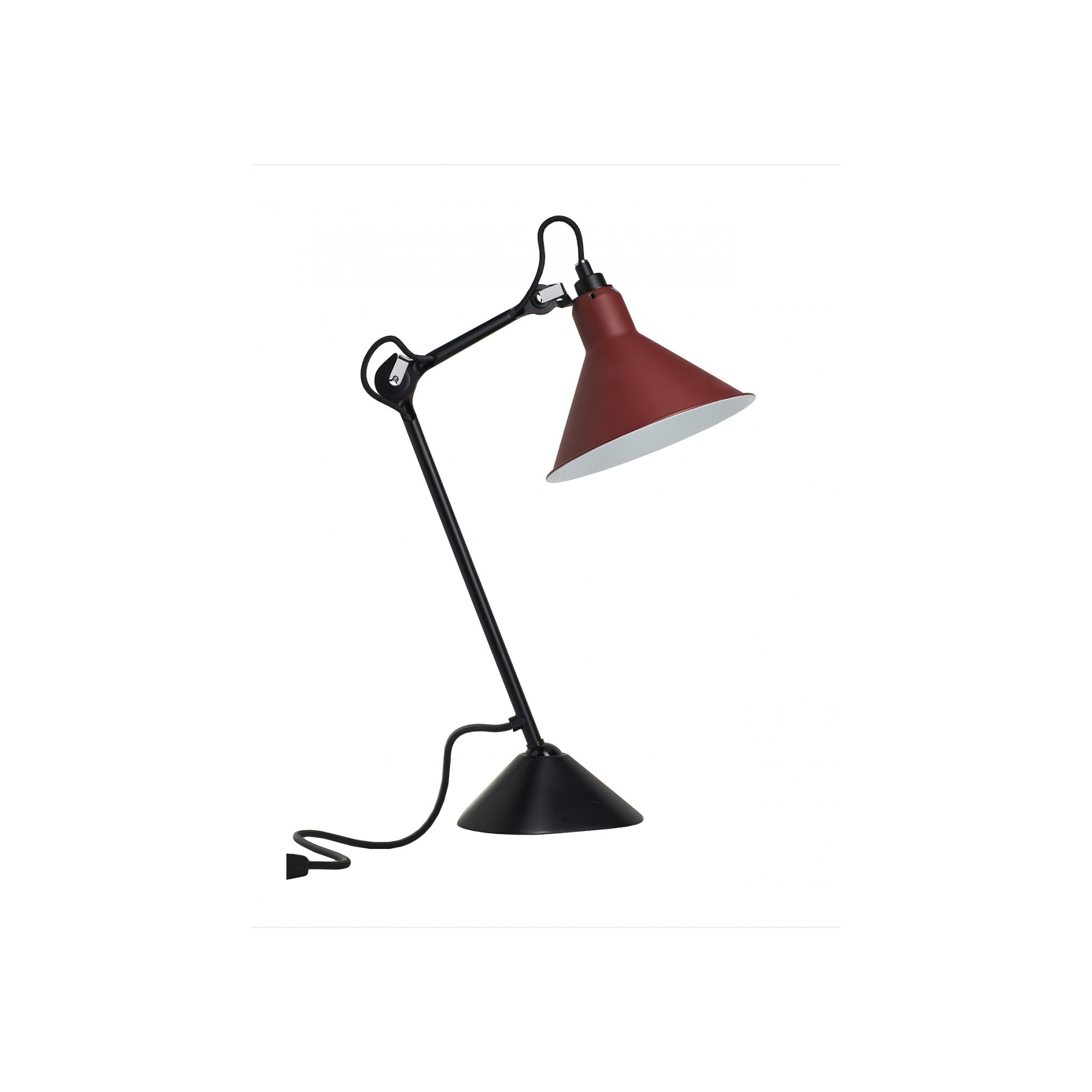 noir / cône rouge - Gras 205 - lampe de table - DCW éditions