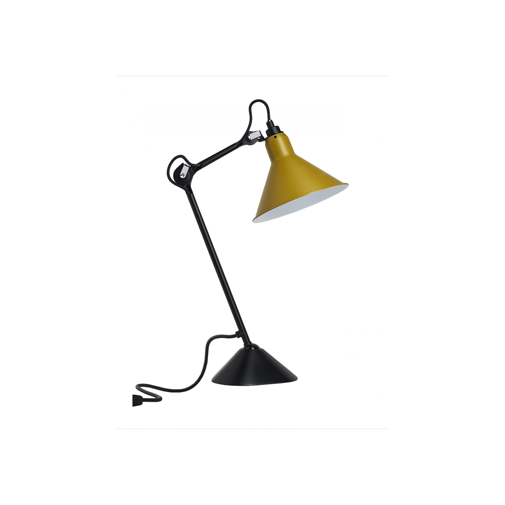 noir / cône jaune - Gras 205 - lampe de table - DCW éditions