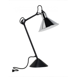 noir / cône chrome - Gras 205 - lampe de table - DCW éditions