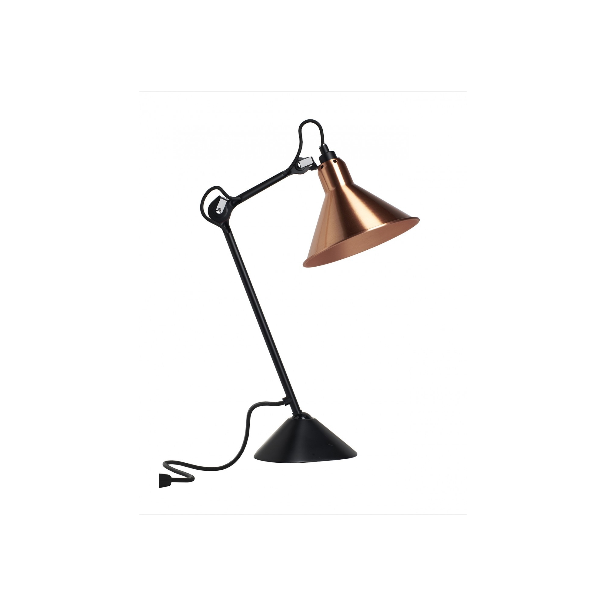 noir / cône cuivre - Gras 205 - lampe de table - DCW éditions