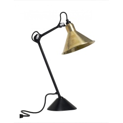 noir / cône laiton - Gras 205 - lampe de table - DCW éditions