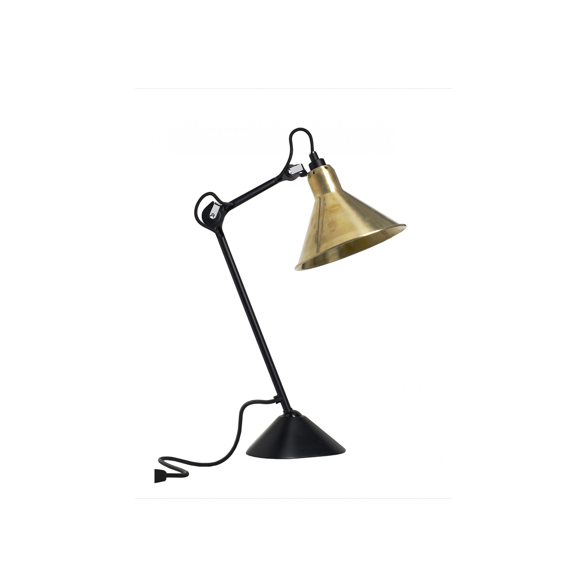 noir / cône laiton - Gras 205 - lampe de table - DCW éditions