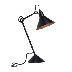 noir / cône noir, interieur cuivre - Gras 205 - lampe de table - DCW éditions