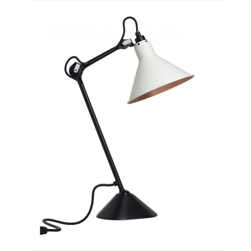 noir / cône blanc, intérieur cuivre - Gras 205 - lampe de table - DCW éditions