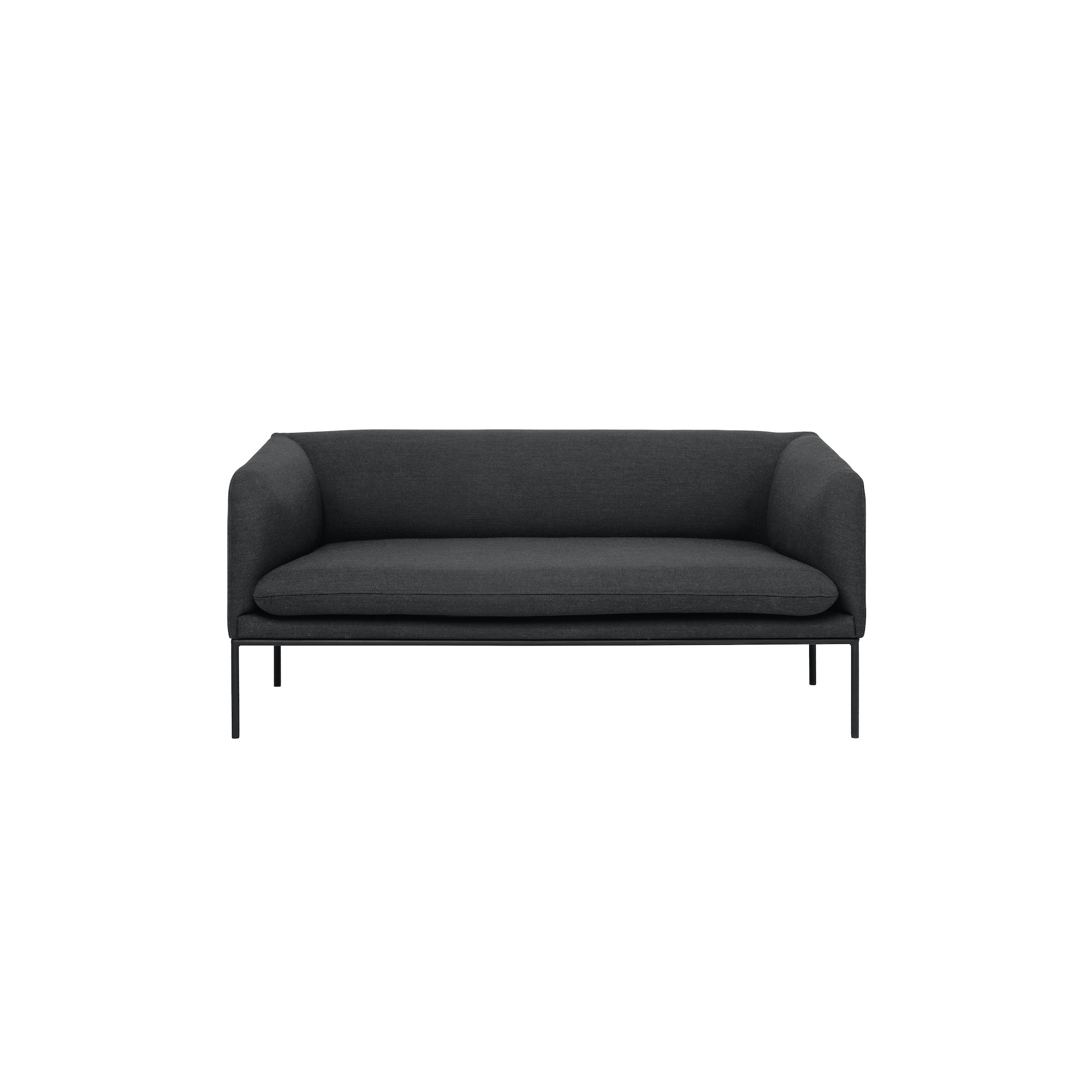 Fiord fabric 171 – black base – Turn 2-seater sofa - Ferm Living