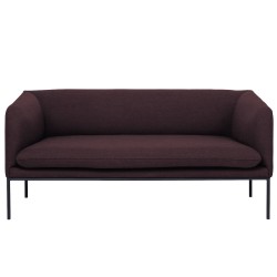 Fiord fabric 591– black base – Turn 2-seater sofa - Ferm Living