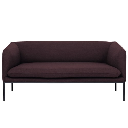 Fiord fabric 591– black base – Turn 2-seater sofa - Ferm Living