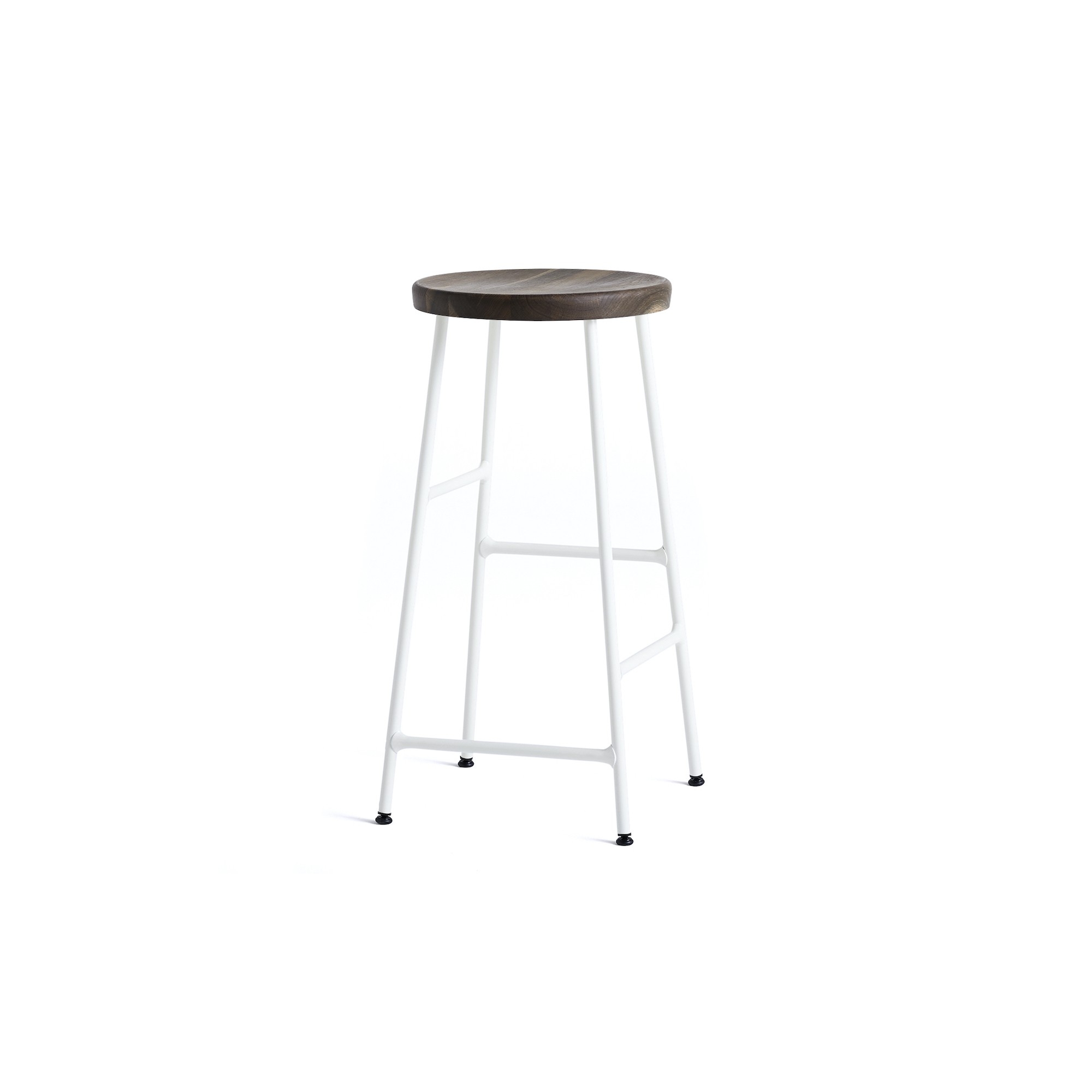 H65 - smoked oak + white steel - Cornet bar stool - HAY