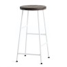 H65 - smoked oak + white steel - Cornet bar stool - HAY