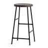 H65 - smoked oak + soft black steel - Cornet bar stool - HAY