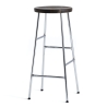 H75 - smoked oak + chromed steel - Cornet bar stool - HAY