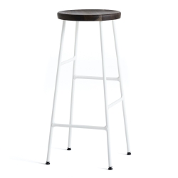 H75 - smoked oak + white steel - Cornet bar stool - HAY