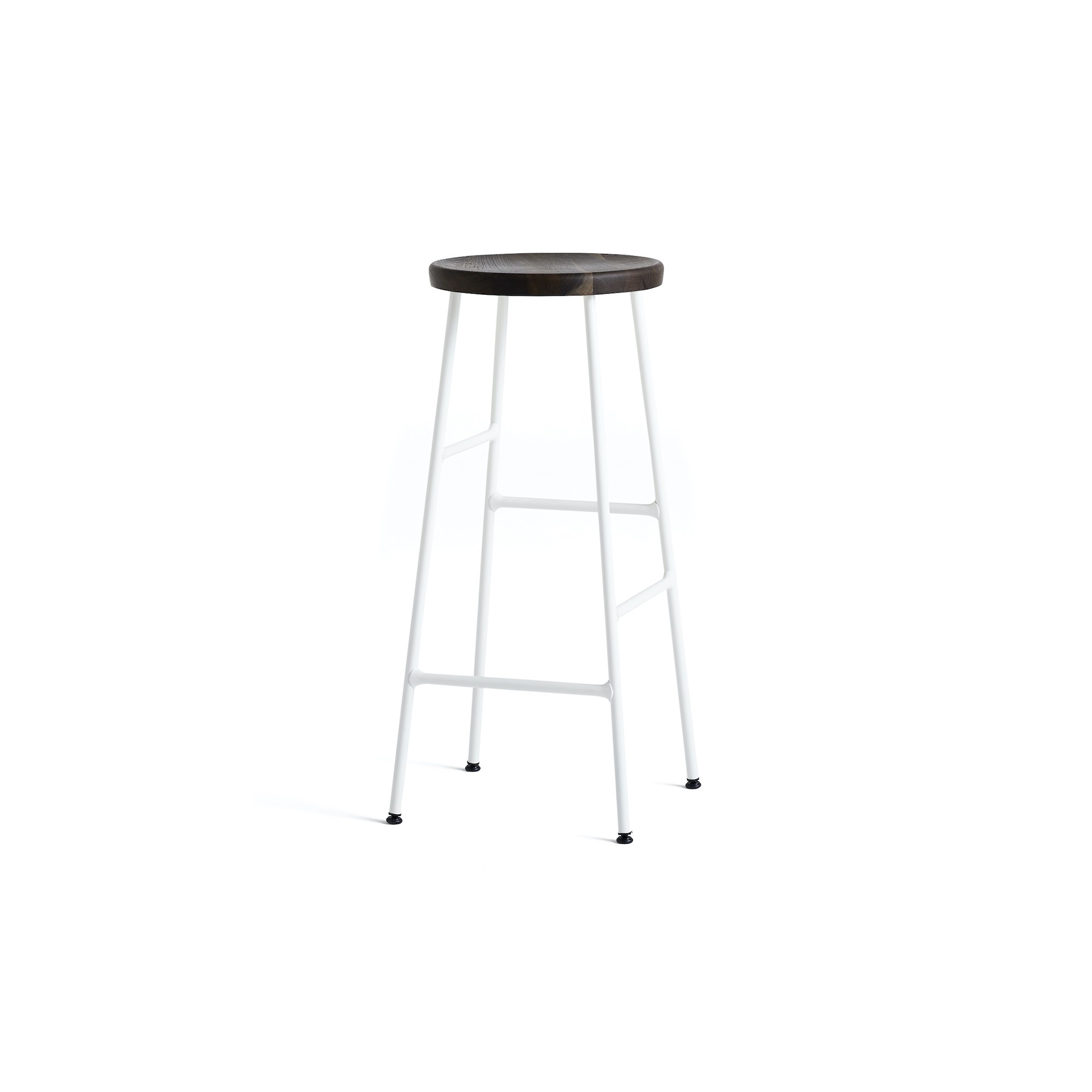 H75 - chêne fumé + acier blanc - tabouret de bar Cornet - HAY