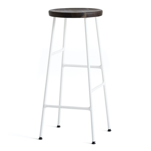 H75 - chêne fumé + acier blanc - tabouret de bar Cornet - HAY