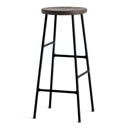 H75 - chêne fumé + acier noir - tabouret de bar Cornet - HAY