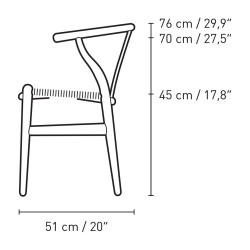 Carl Hansen & Søn – Chaise CH24 Soft Color Ilse Crawford, pewter et corde de papier naturelle