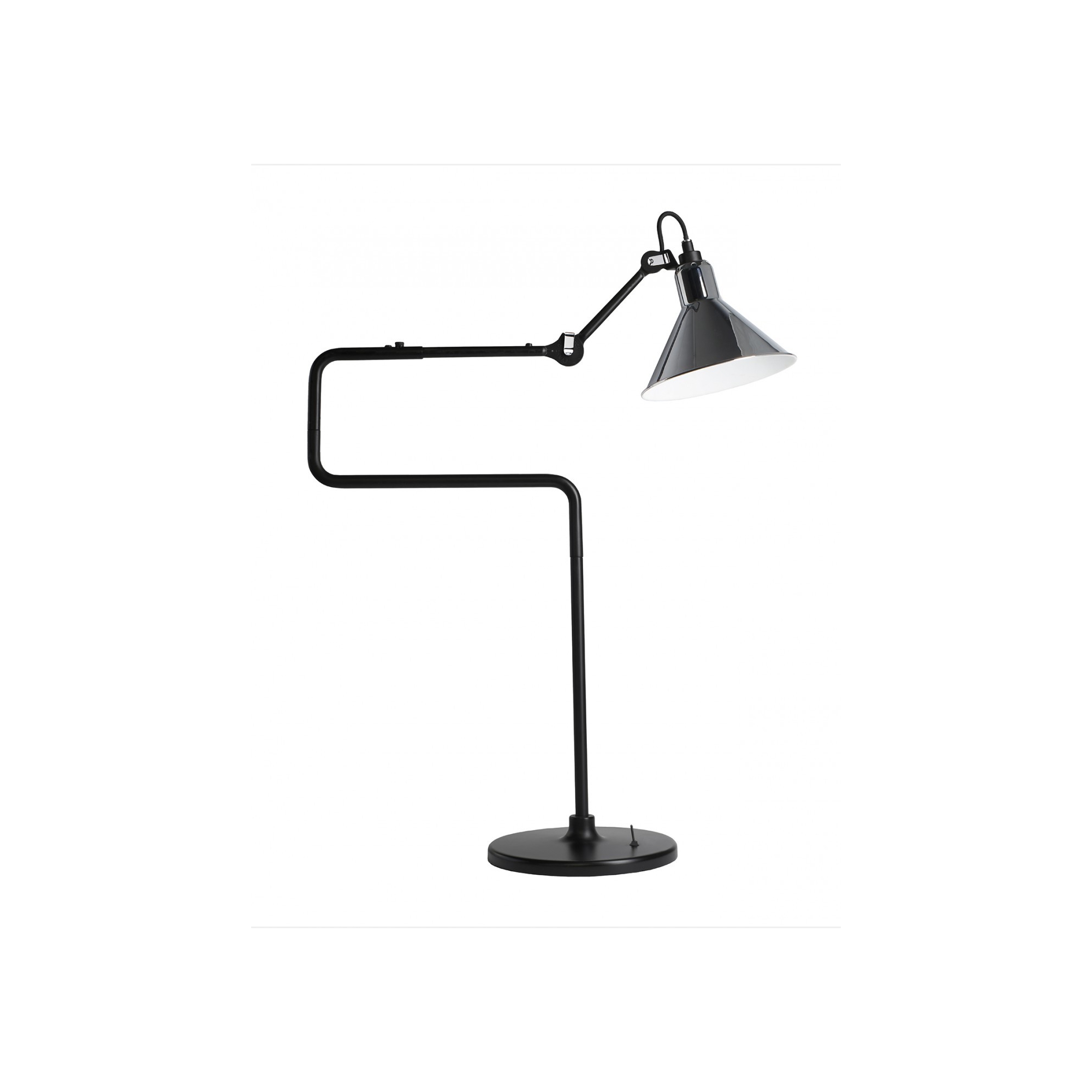 noir / cône chrome - Gras 317 - lampe de table - DCW éditions