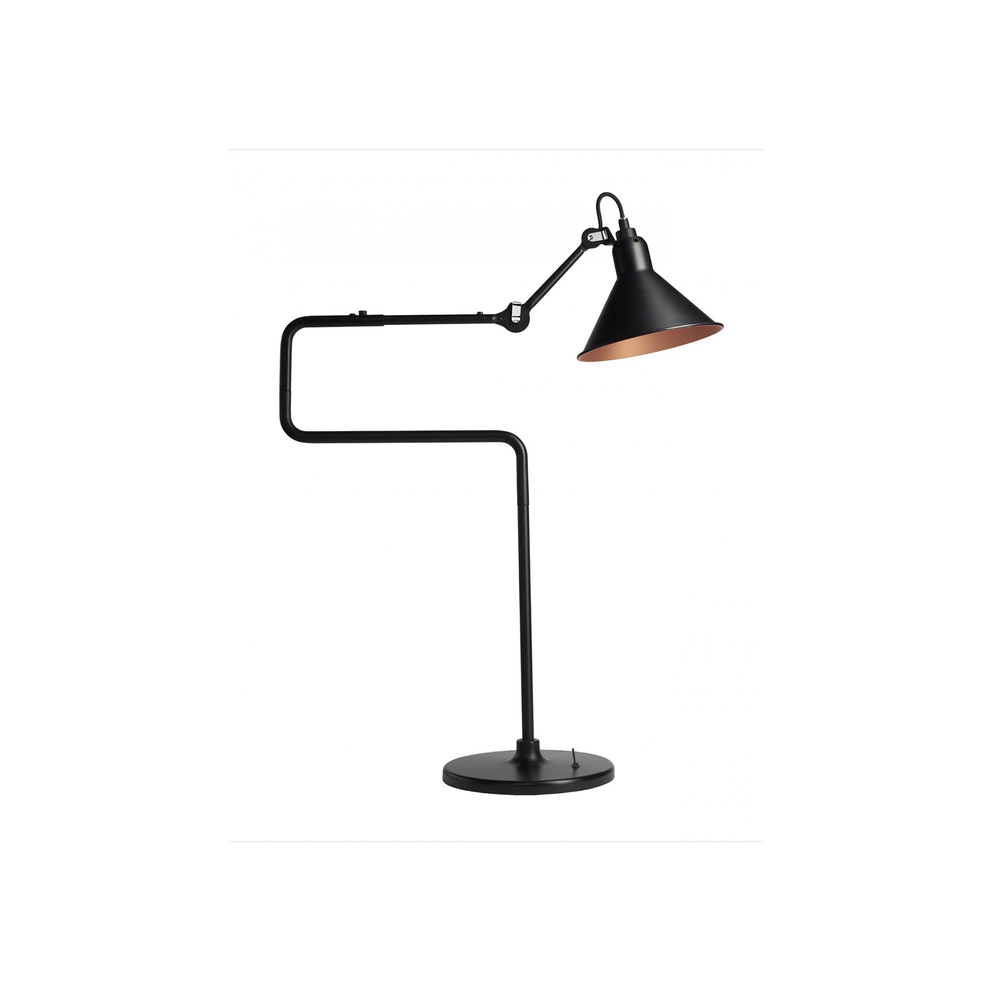 noir / cône noir, intérieur cuivre - Gras 317 - lampe de table - DCW éditions