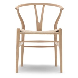 Carl Hansen & Søn – Chaise CH24, chêne huilé blanchi et corde de papier naturelle